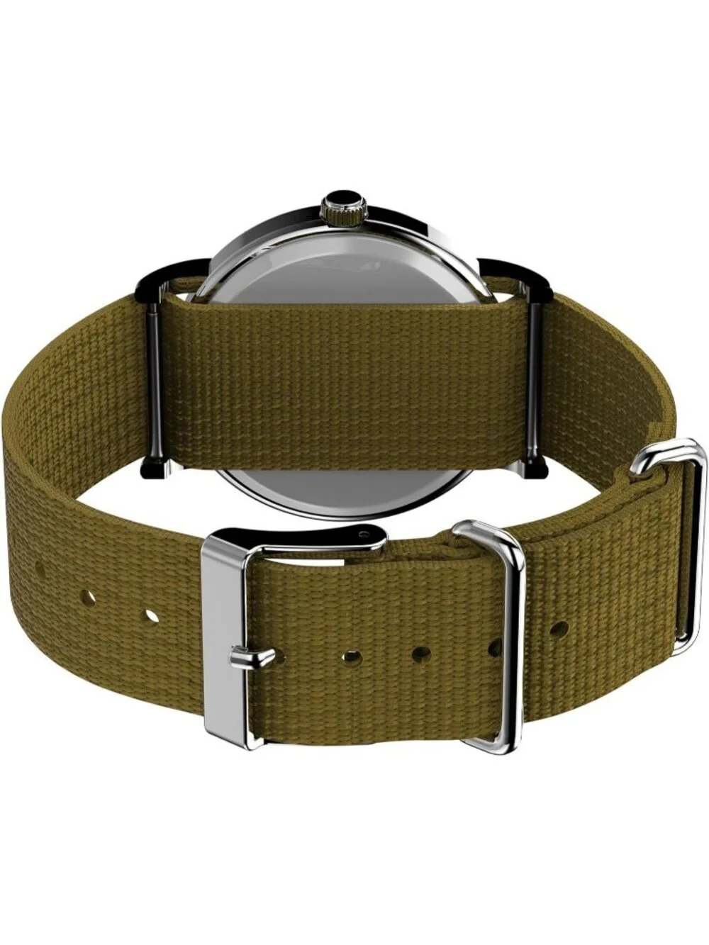 Unisex Green And White Analog Quartz Nylon Fabric Slip Adjustable Durable Watch